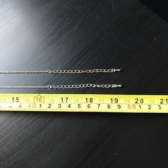 Silver Pave Love Necklace 18k gold plated script 16"-19" mini glass rhinestones - Picture 5 of 7